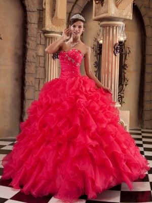 Coral Red Quinceanera Dresses